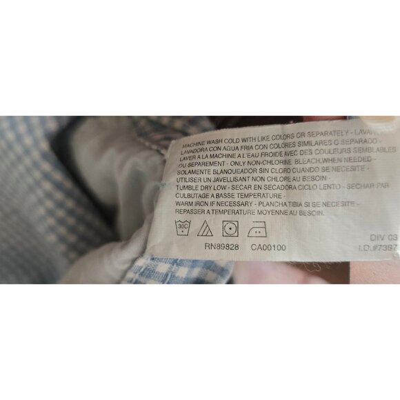 Blue Checkered Cotton Shorts Gingham Comfort Elastic Waist Plus Size cottagecore - Picture 7 of 7